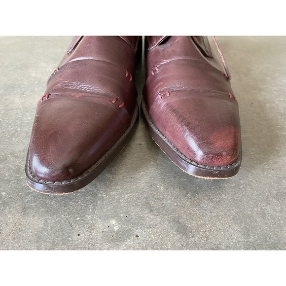 Fratelli Footwear Genuine Leather 9.5 9082-05 Dark Maroon Lace Up Dress Shoes
